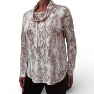 CALVIN KLEIN Snakeskin Print Cowl Neck Sweatshirt